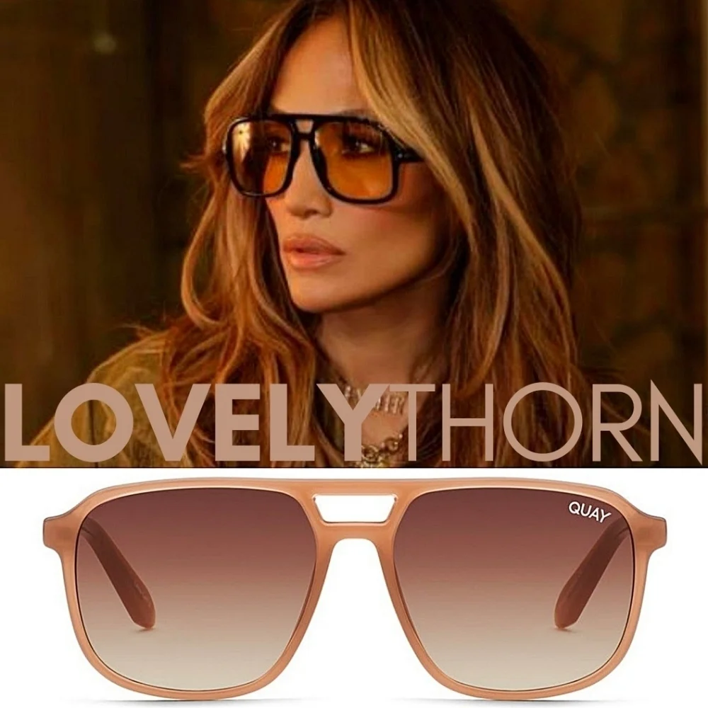 QUAY // ltd ed retro-chic plastic oat frame brown fade lens aviators jlo - Picture 13 of 16